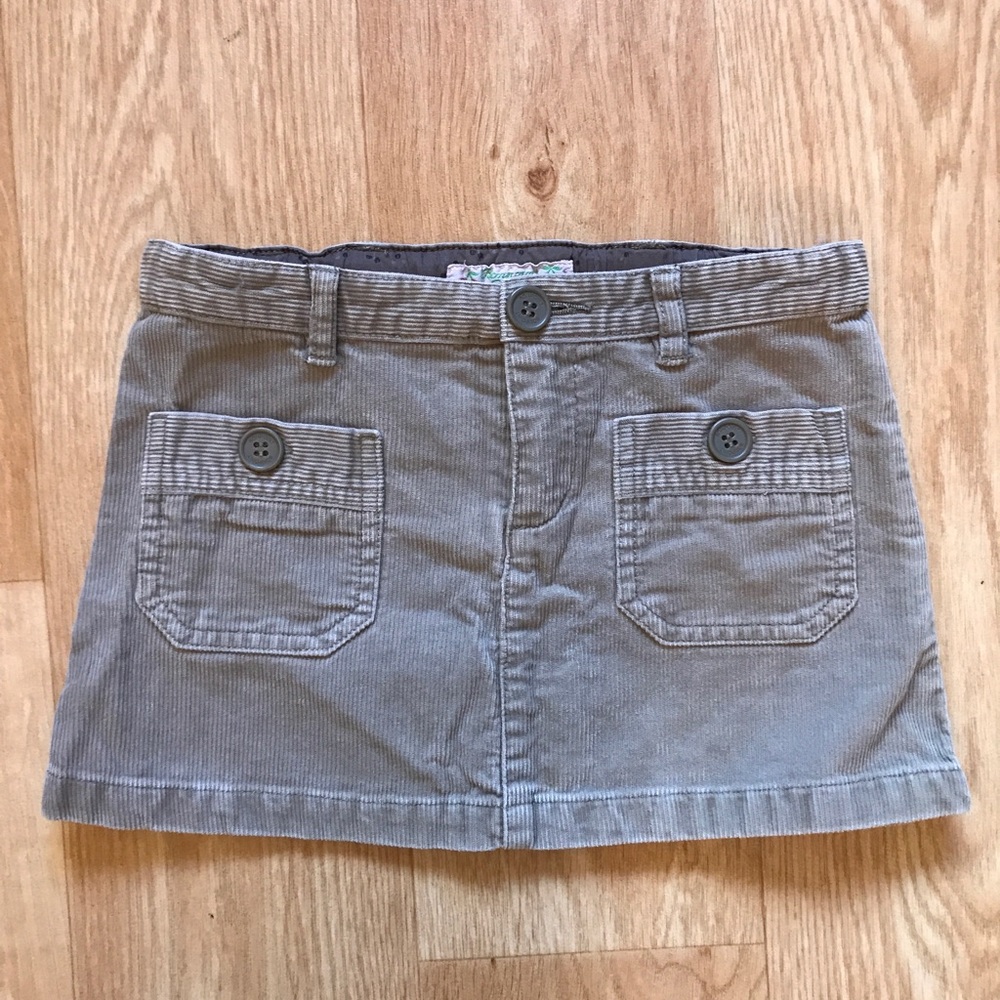 Bonpoint Girls 6 Adjustable Skirt Grey Corduroy